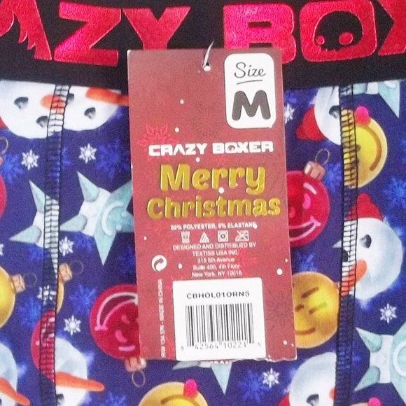 CRAZY BOXER Ugly Merry Christmas Print Knit Boxer Briefs M NWT Holiday Kitsch - Picture 6 of 6